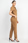 Collared Button-front Jumpsuit