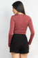 Twisted Velvety Long Sleeve Crop Top