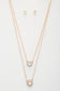 Double Crystal Metal Layered Necklace