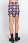 Argyle Jacquard Sweater Mini Skirt