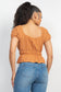 Puff Sleeve Eyelet Peplum Top